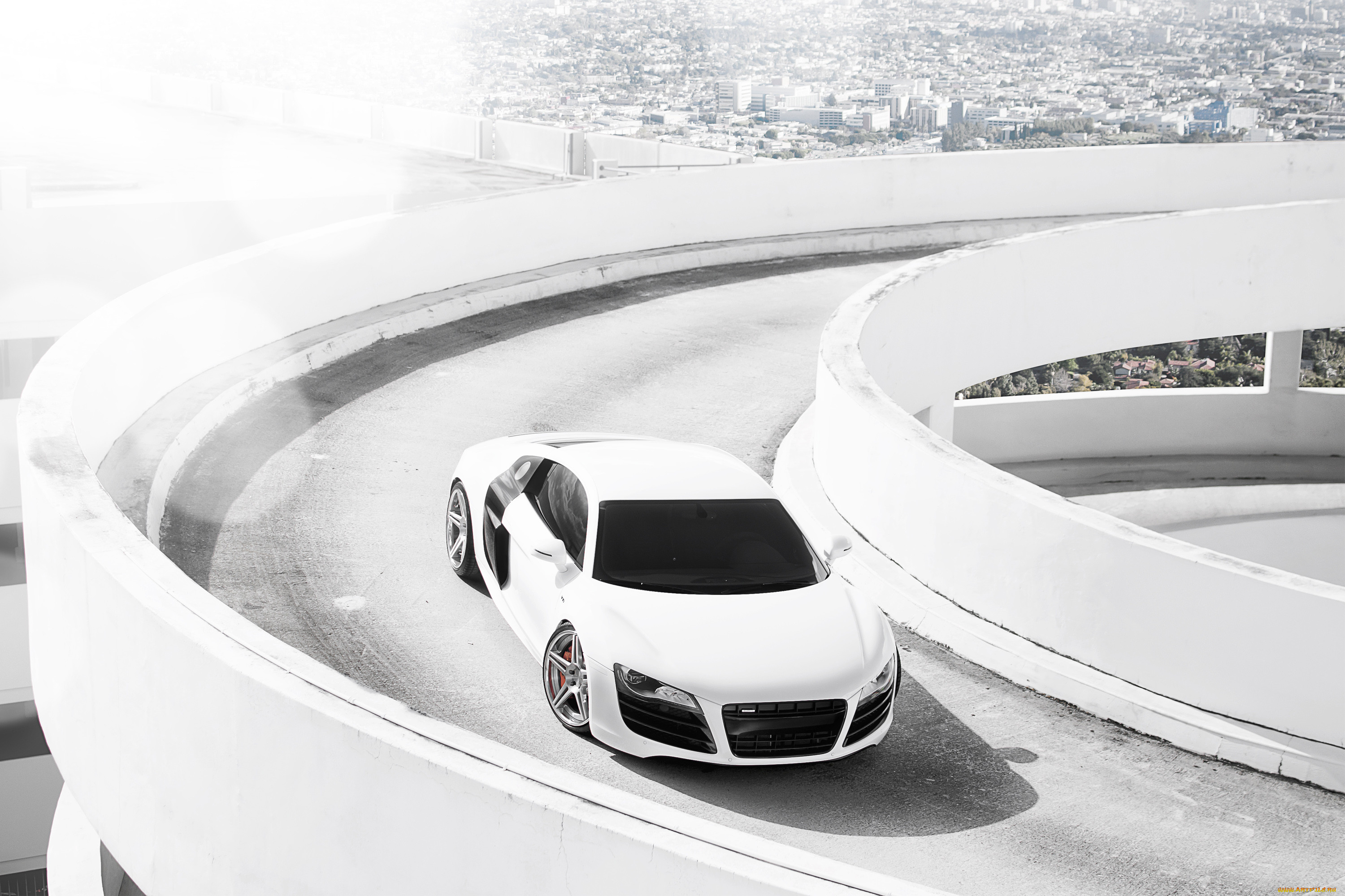 , audi, white, r8